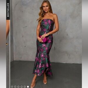 Floral Mermaid Maxi Dresss